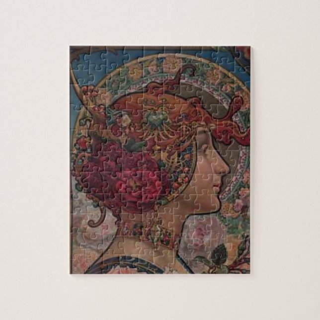 Art Nouveau Floral Muse | Vintage Belle Époque  Puzzle (Vertikal)