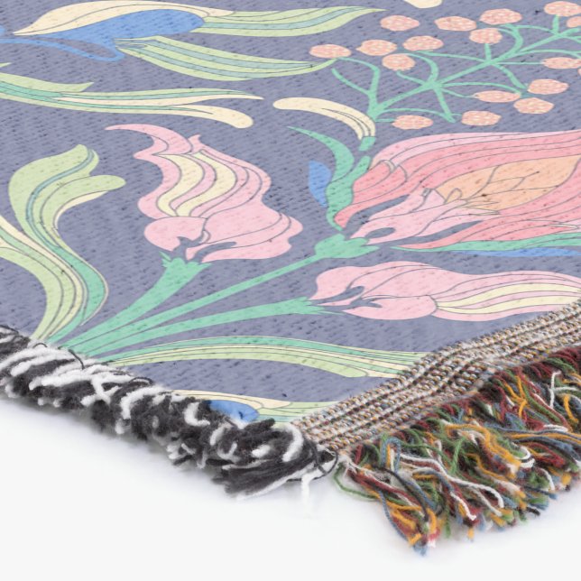 Art Nouveau Floral Throw Blanket Decke (Ecke)