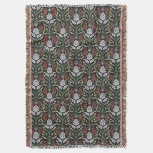 Art Nouveau Floral Throw Blanket Decke