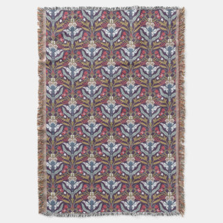 Art Nouveau Floral Throw Blanket Decke