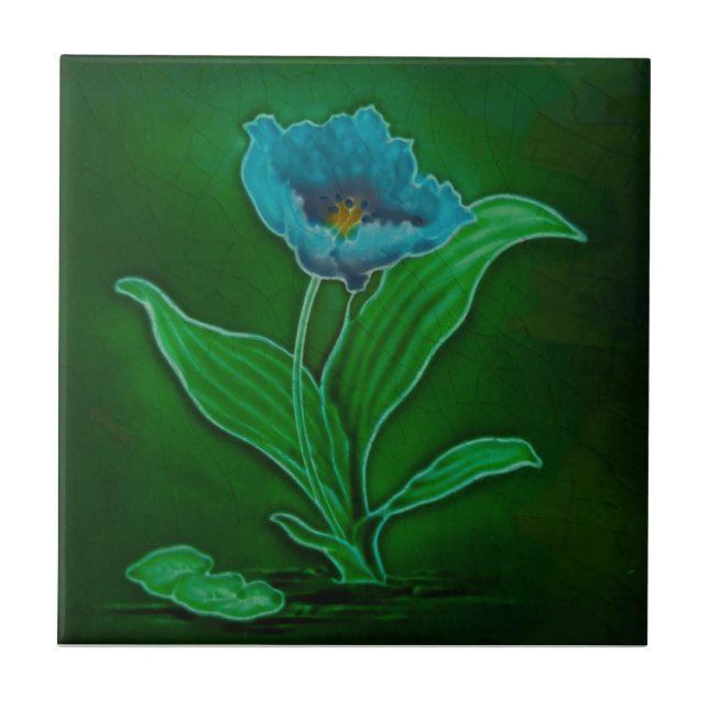 Art Nouveau Floral Tubelined Repro Richards Fliese (Vorderseite)