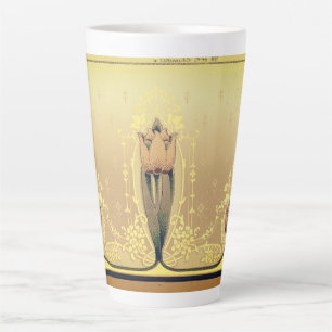 Art Nouveau floral tulip pink pink und gold elegan Milchtasse