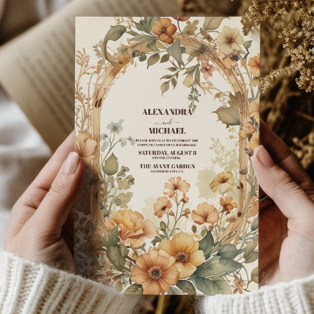 Art Nouveau Floral Wedding Einladung (Von Creator hochgeladen)