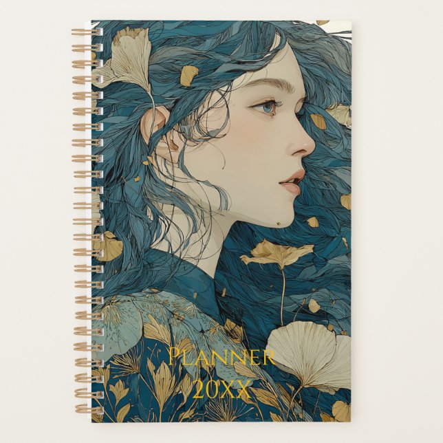 Art Nouveau Floral Woman Planer (Vorderseite)