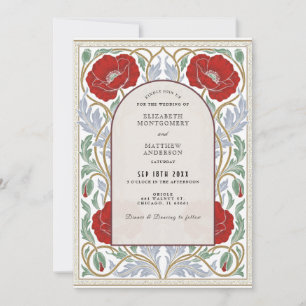 Art Nouveau Florale Hochzeits-Einladungsvorlage Einladung