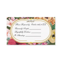 Art Nouveau Florale Kalligrafie RSVP-Karte