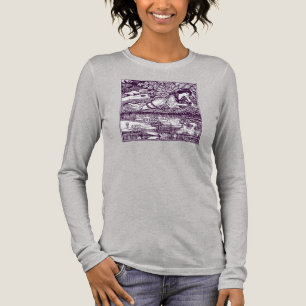 Art Nouveau Frau beim Lesen am Lilienteich   Vinta Tri-Blend Shirt