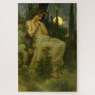 Art Nouveau Frau im Garten unter einem Junimonat Puzzle