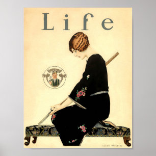 Art Nouveau Frau im japanischen Stil aus der Vinta Poster