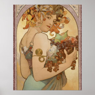 Art Nouveau Frau Mucha Schön Poster