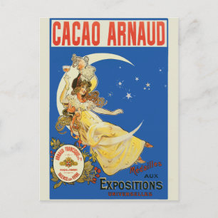 Art Nouveau Frau und Champagner Postkarte
