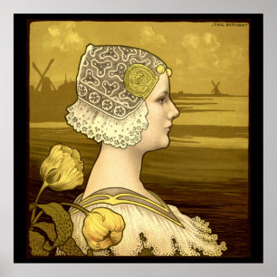 Art Nouveau Frau von Paul Berthon im Vintage-Stil Poster