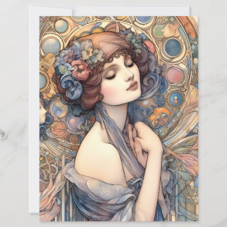 Art Nouveau Frauenporträt Scrapbook Papier