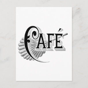 Art Nouveau French Café Logo des Coffee Shops Postkarte