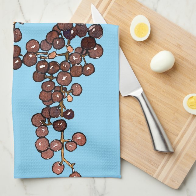 Art Nouveau Frost Trauben Geschirrtuch (Viertel Falte)