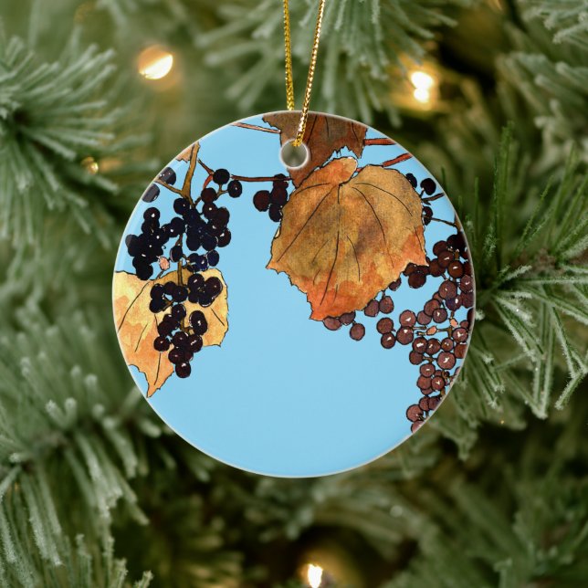 Art Nouveau Frost Trauben Keramik Ornament (Baum)