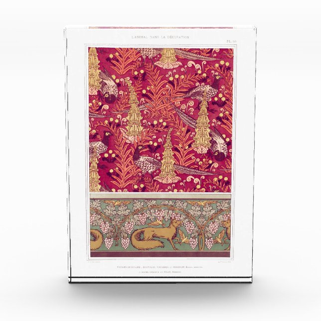 Art Nouveau Fuchs Fasan Foxglove verneuil Fotoblock (Vorderseite)