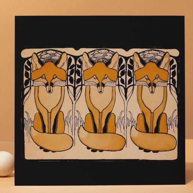 Art Nouveau Füchse Illustration | Waldtiere Fliese (Von Creator hochgeladen)