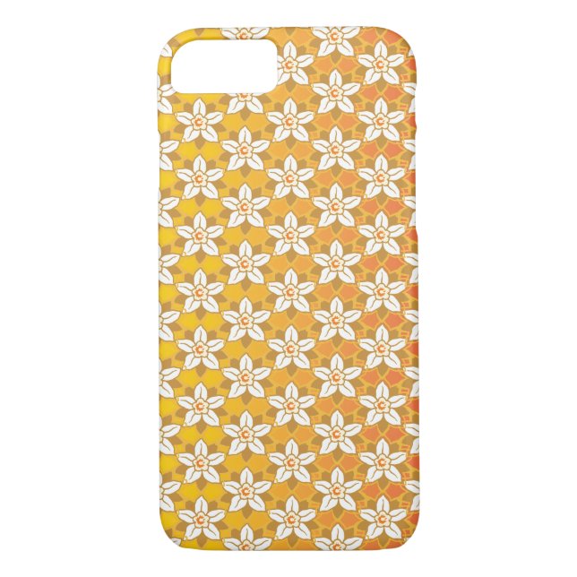 Art Nouveau gelb Jonquil Blumengestapel Damaskus Case-Mate iPhone Hülle (Rückseite)
