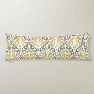 Art Nouveau Gelbe Narzissen und Stiele Creme Seitenschläferkissen