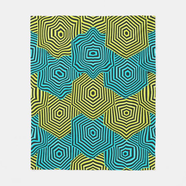 Art Nouveau Geometric Pattern  Fleecedecke (Vorderseite)