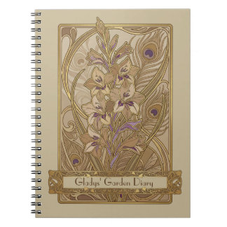 Art Nouveau Gladiolus italicus Notizblock