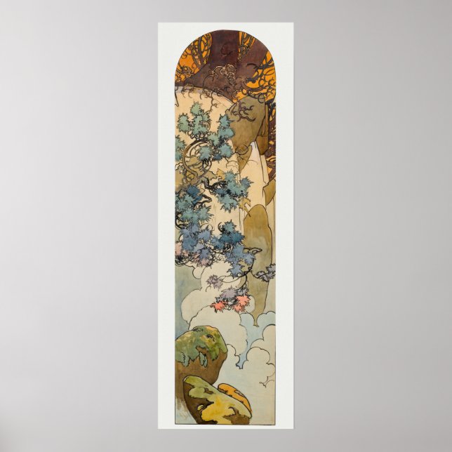 Art Nouveau Glass Alphonse Mucha Poster (Vorne)
