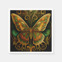 Art Nouveau Golden Butterfly