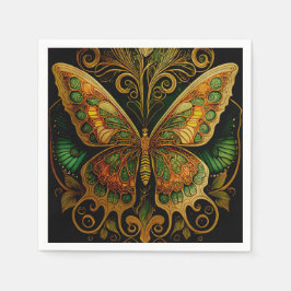 Art Nouveau Golden Butterfly Serviette