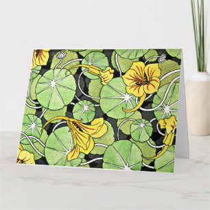 Art Nouveau Golden Nasturtium Muster Karte