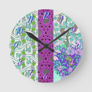 Art nouveau Grapevine floral vintage Runde Wanduhr