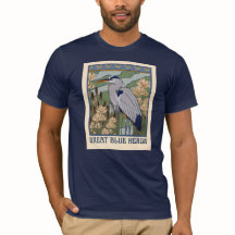 Art Nouveau Great Blue Heron