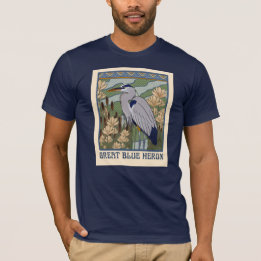 Art Nouveau Great Blue Heron T-Shirt