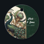 Art Nouveau Green Emerald Vintag Peacock Wedding Geschenkanhänger<br><div class="desc">mit oder ohne Text anpassen</div>