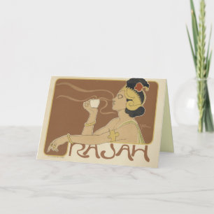 Art Nouveau Grußkarten - Rajah Coffee Karte