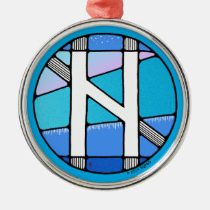 Art Nouveau Hagalaz Rune of Transformation Ornament Aus Metall