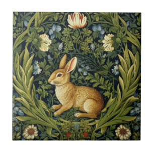 Art nouveau Hase im Garten Fliese