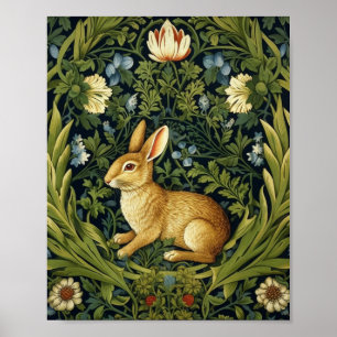 Art nouveau Hase im Garten Poster
