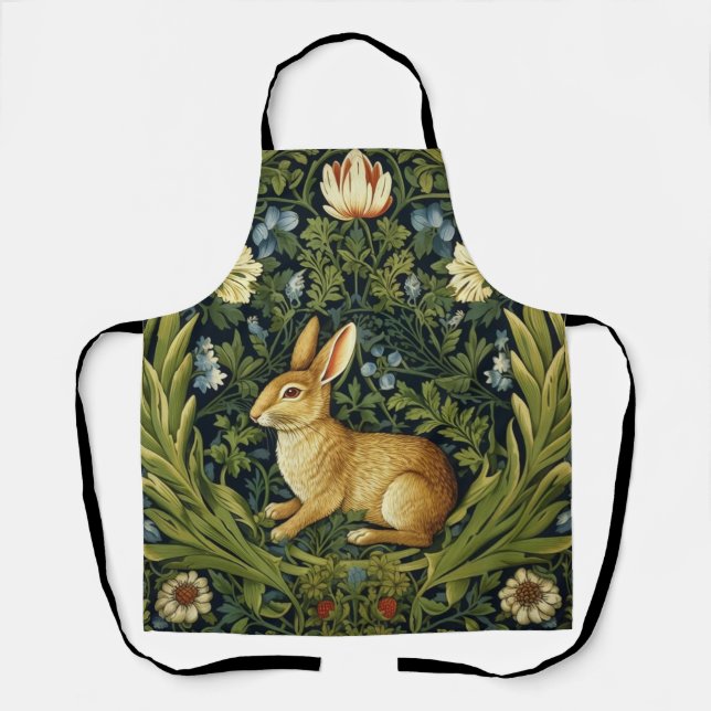 Art nouveau-Hase im Garten Schürze (Vorderseite)