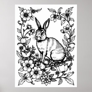 Art Nouveau Hasen-Farbposter 1 Poster