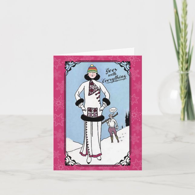 Art Nouveau hässliche Hut Strickfaser Weihnachten (Vorderseite)