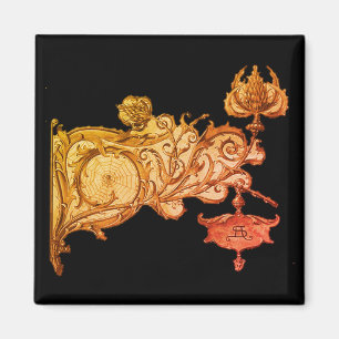 Art Nouveau Herbstsaison und Spiderweb Magnet
