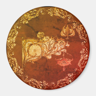 Art Nouveau Herbstsonne Spinnweben marmorbraun Magnet