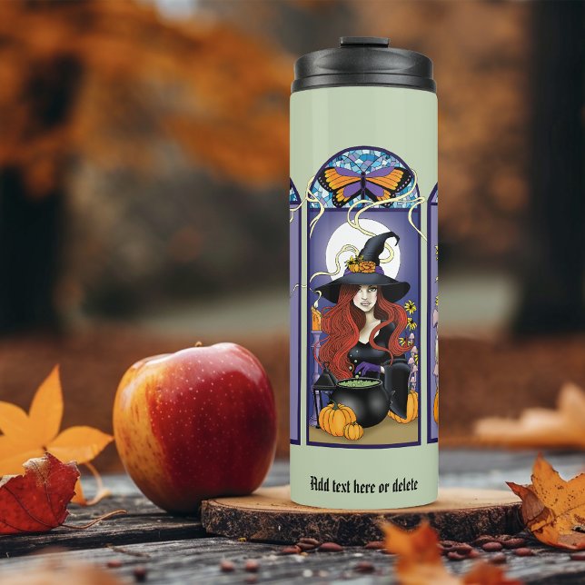 Art Nouveau Hexenkatze Halloween Thermosbecher (Von Creator hochgeladen)