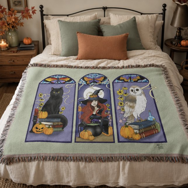 Art Nouveau Hexenkatze Pumpkin Decke (Von Creator hochgeladen)