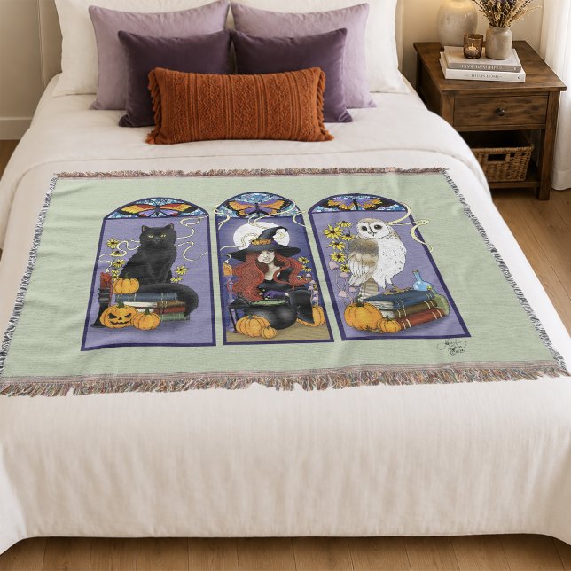 Art Nouveau Hexenkatze Pumpkin Decke (Von Creator hochgeladen)
