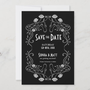 Art Nouveau Hochzeit - Datum speichern Einladung