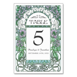 Art Nouveau Hochzeitstischkarten (Set #2) Tischnummer