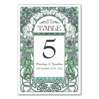 Art Nouveau Hochzeitstischkarten (Set #2) Tischnummer
