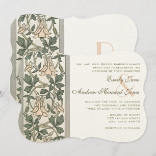 Art Nouveau HoneySuckle Pink Wedding Einladung